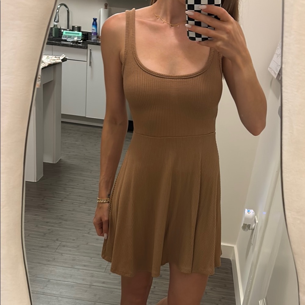 Forever 21 Tan brown  Ribbed Sleeveless Dress